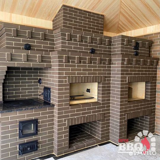 Мангал из кирпича, барбекю комплекс