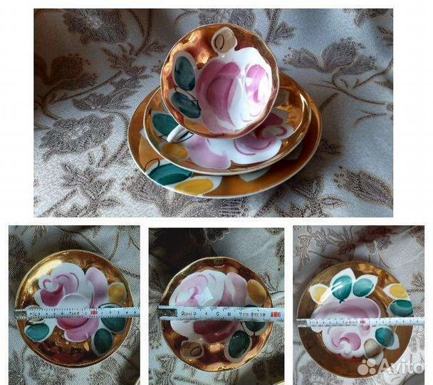 Чайная пара, сахарница, блюдца, лфз, Дулево