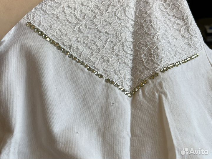 Рубашка белая для девочки 128