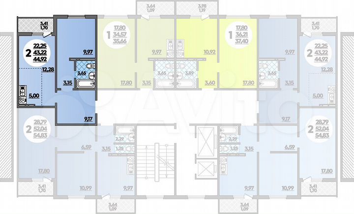 2-к. квартира, 44,9 м², 8/16 эт.