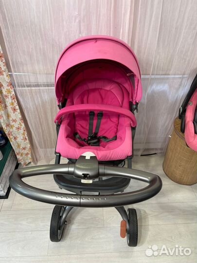 Stokke xplory v4 2 в 1 pink + автолюлька