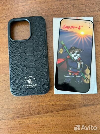 Чехол на iPhone 15 pro Santa Barbara+ стекло