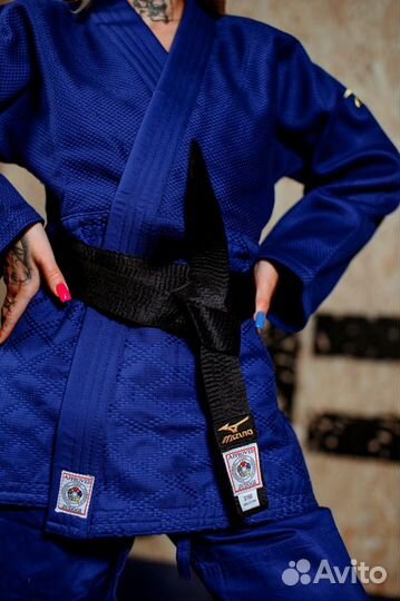 Кимоно для дзюдо mizuno синее