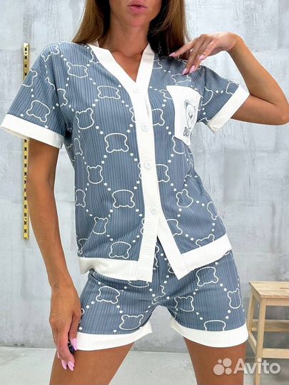Домашний женский пижама 42-50 шорты футболка