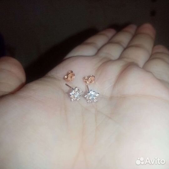 Золотые серьги детские бу