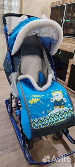 Детские санки коляска ника