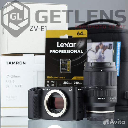 Sony ZV-E1 + Tamron 17-28 + Lexar 64 + Holster