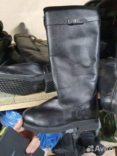 Сапоги кожаные для пилотов, лётные на меху/молнии