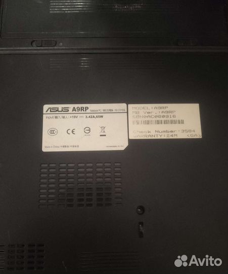 Ноутбук notebook asus a9rp на запчасти