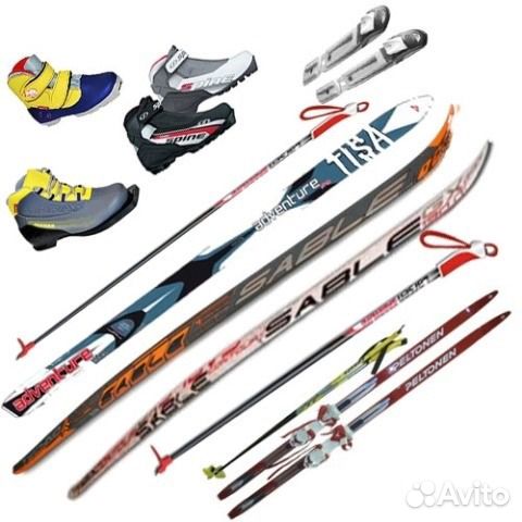 Лыжи 140см (полный комплект в начальную школу)