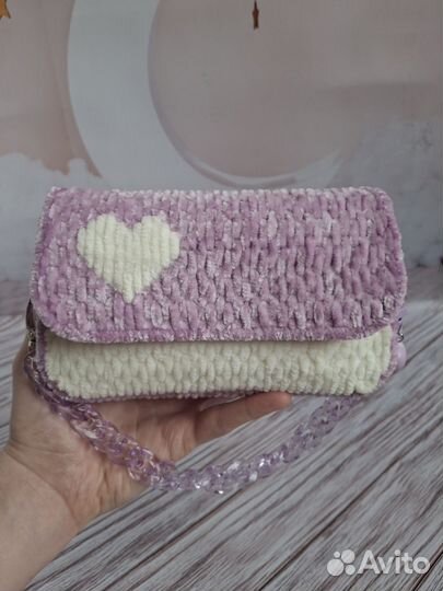 Сумка ручной работы из плюшевой пряжи