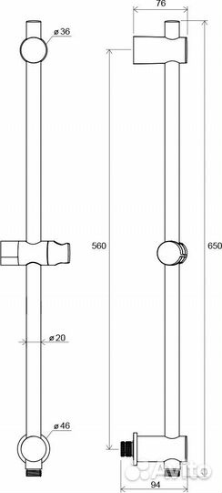 Ravak X07P342 Штанга для душа