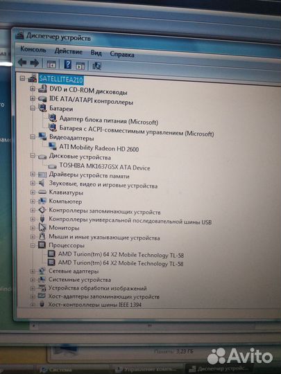 Ноутбук Toshiba satellite A210-16f