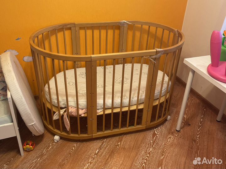 Детская кроватка трансформер круглая