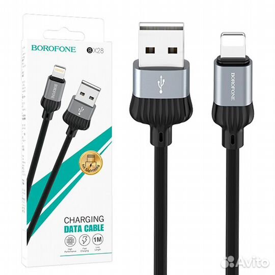 Кабель borofone BX28 Lightning черный