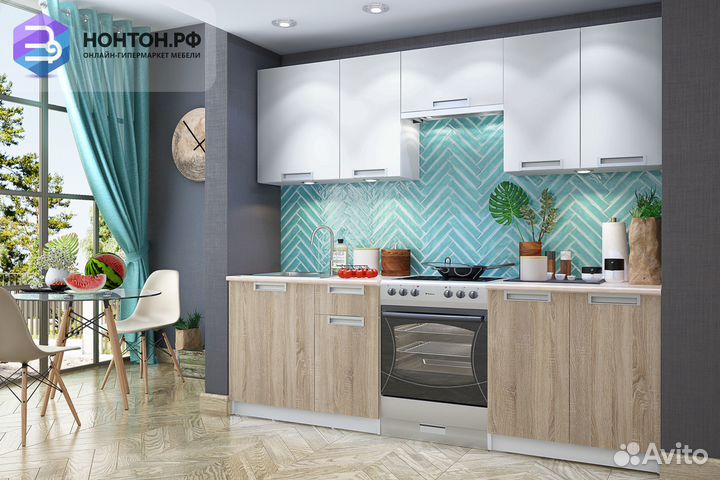 Кухня Денвер белый / дуб сонома