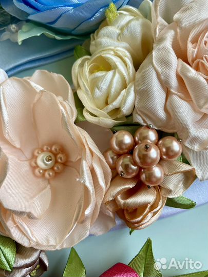 Пояс цветочный ручная работа атлас 5 расцветок