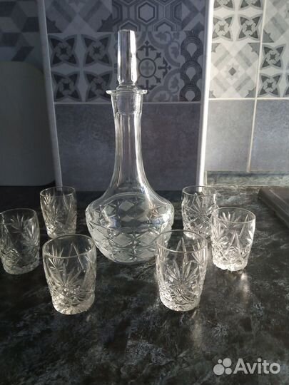 Хрустальный штоф и стопочки СССР