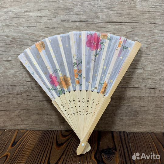 Винтажный Ручной Веер Складной Деревянный Ретро