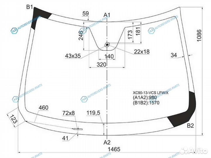 XC90-13-VCS lfwx Стекло лобовое + дд volvo XC90 12