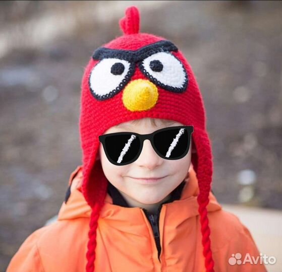 Смешная шапка детская Angry Birds птичка красная