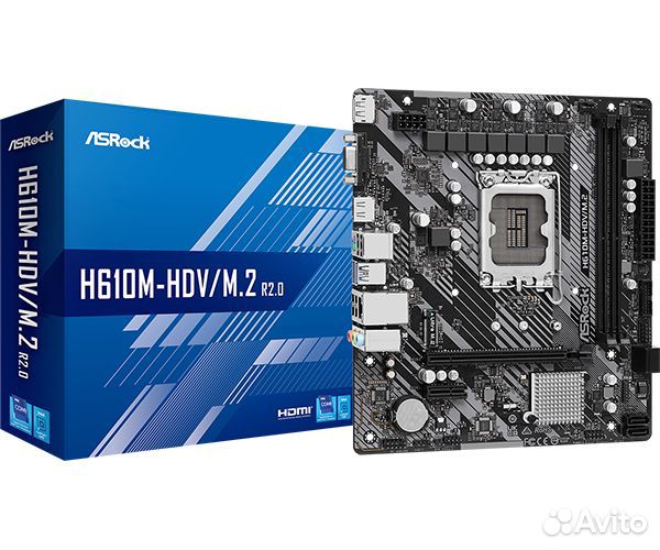 Материнская плата asrock H610M-HDV/M.2 R2.0 Новая