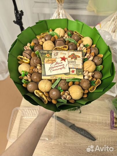 Мужские букеты съедобные. Подарок на 23 февраля