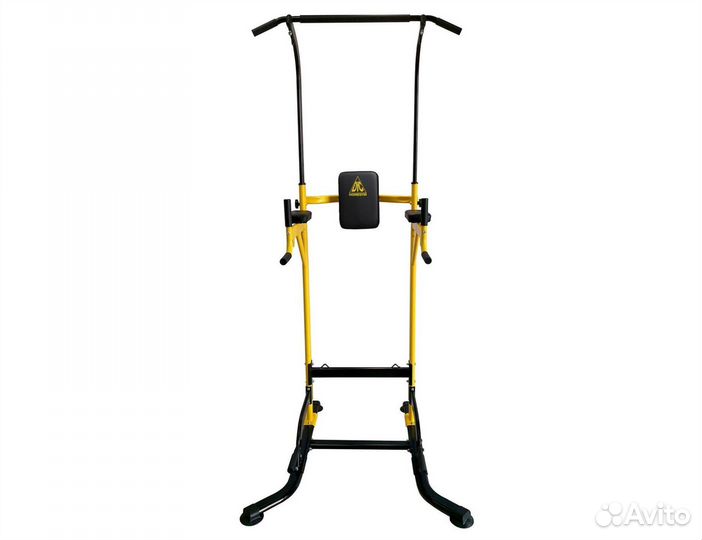 Стойка турник брусья с эспандерами желтая новая