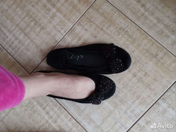 Балетки натуральный нубук