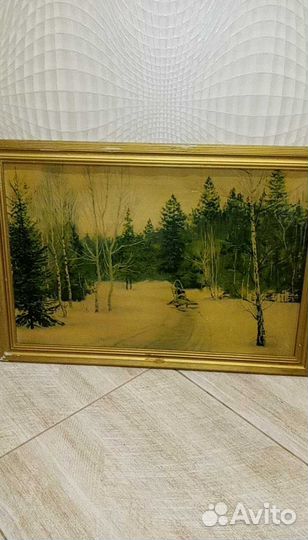 Картина Зимой в лесу В. Переплётчиков СССР