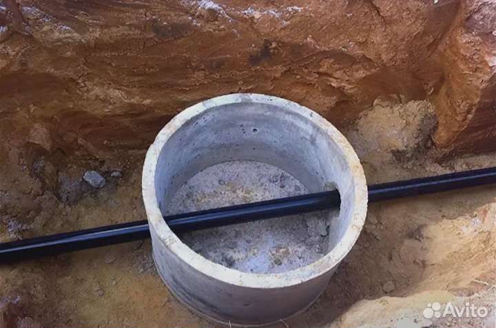 Септик и водопровод с материалом