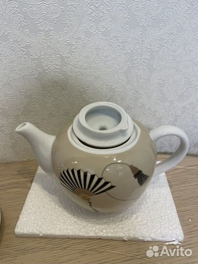 Новый Набор Заварочный чайник и чайная пара Фарфор