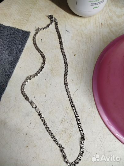 Мужская серебряная цепь 60 см