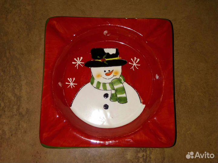 Пепельница фарфор снеговик