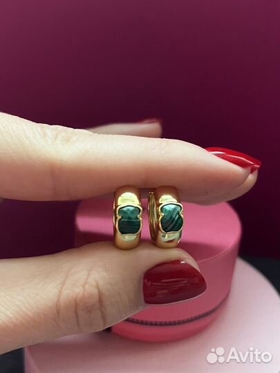 Серьги с малахитом Тоус Tous