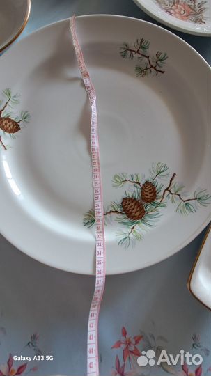 Блюдо большое круглое, овальное, фарфор Дулево