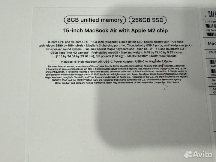 MacBook Air 15 M2 8/256GB Starlight