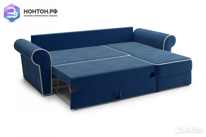 Диван угловой дельфин Прованс темно-синий