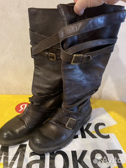 Сапоги коричневые осенние 36 с Yoox