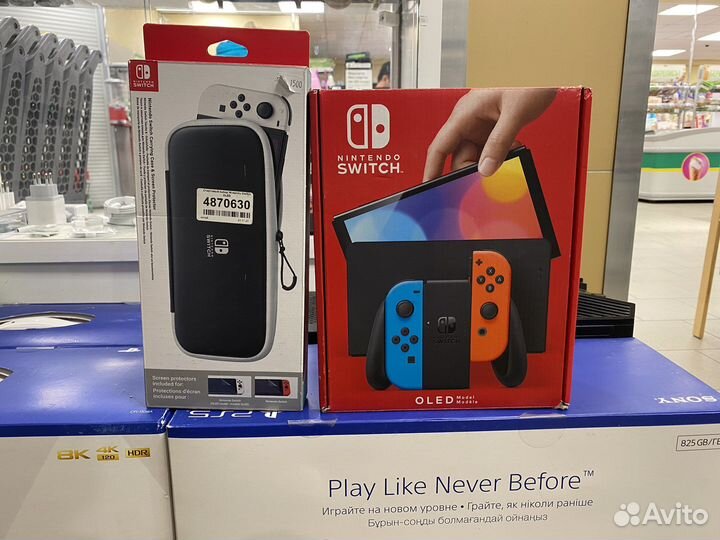 Новый Switch Oled прошитый + 128gb + гарантия