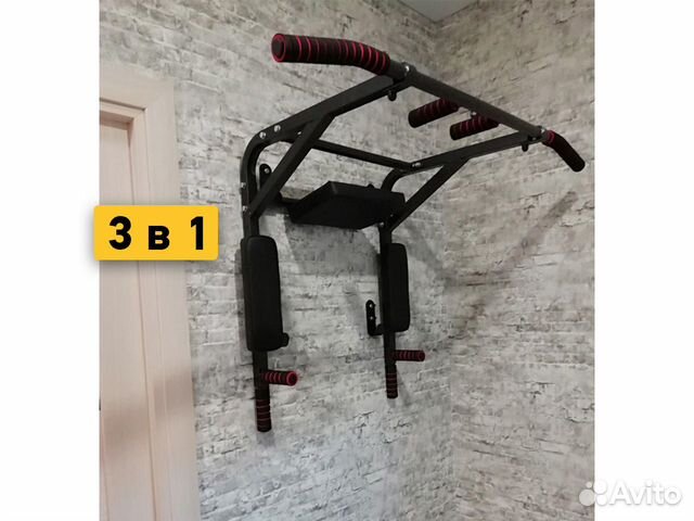 Турник брусья пресс 3 в 1 черный