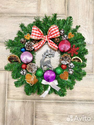 Новогодний венок на дверь