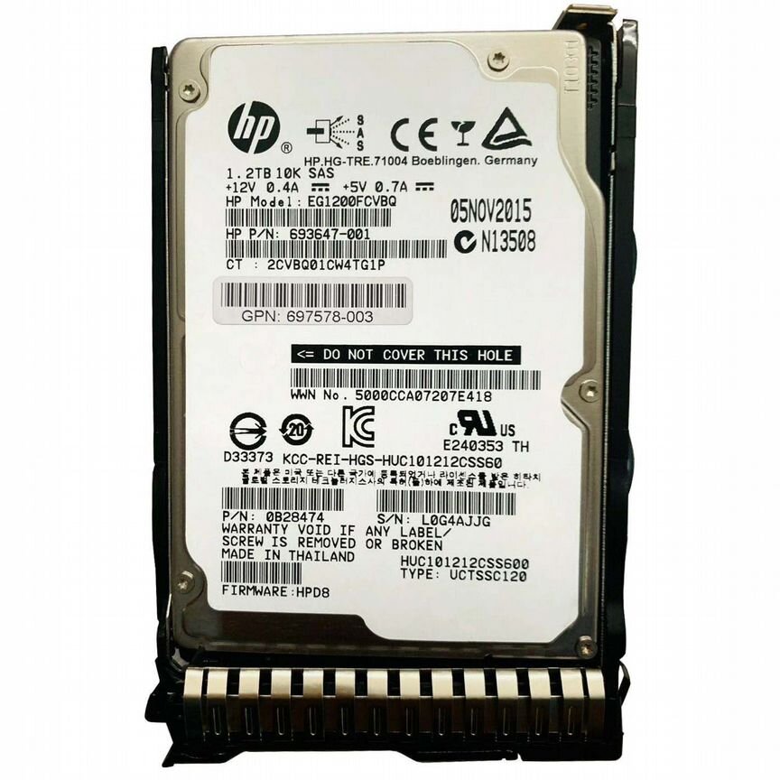 [EG1200FCVBQ] Жесткий Диск Hp 1,2tb 10k Sas 2,5" Hdd Eg1200fcvbq