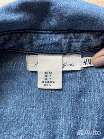 Джинсовое платье рубашка h&m