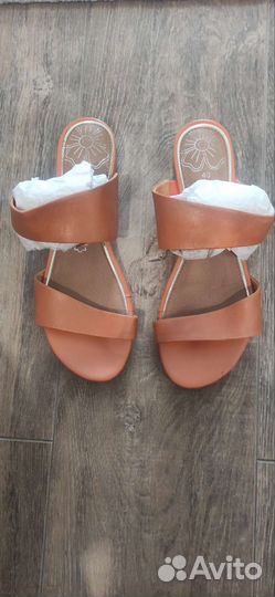 Сабо, шлепанцы летние кожаные женские р. 39-40