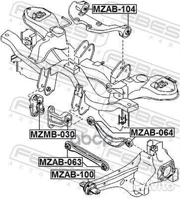 Сайлентблок подушки дифференциала;mazda CX-7 ER