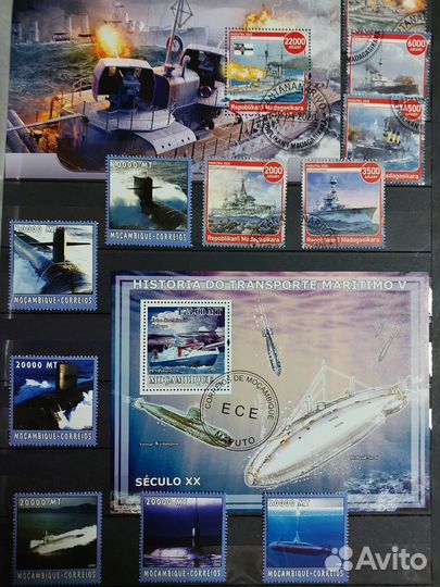 Комплект марок, блоков Морской флот к.125