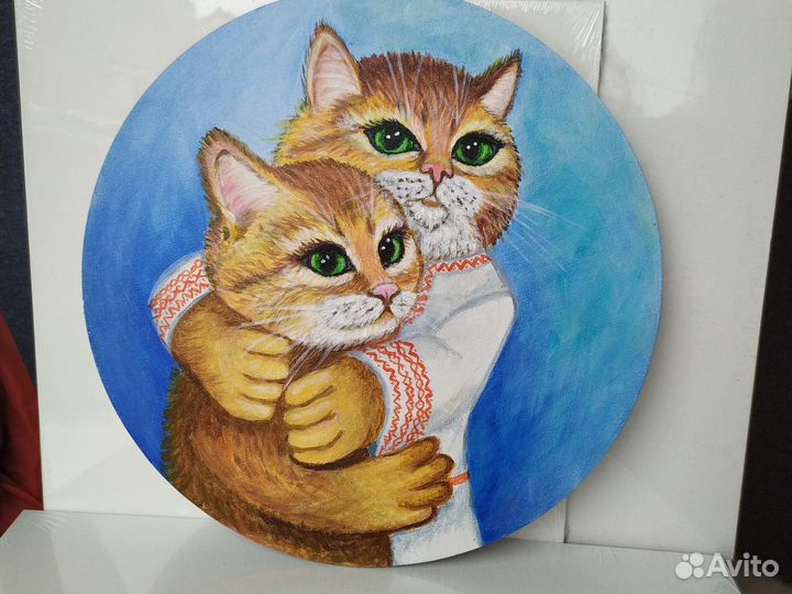 Картина Кот, кошка рыжая,Сладкая парочка