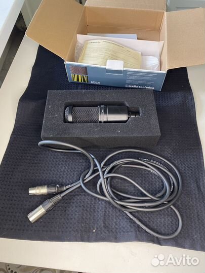 Студийный микрофон AT2020 + паук + поп-фильтр