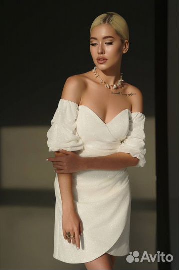 Свадебное платье ткань глитер 40,42